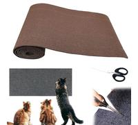 Asisumption Cat Scratching Mat, 23.6in*3.28ft Cat Scratching Mat, Cat Scratching Mat Self-Adhesive, Can Be Cropped, for Cat Trees, Furniture,Scratching Posts,Couch Protection (Brown, 15.7in*3.28ft)