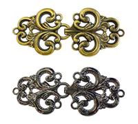 ASISUN 2 x Vintage Clips for Cardigan, Volute Scarf Clip & Shawl Clip, Fasteners for Cloak Swirling Flowers to Sew and Clip Hooks for Cardigan