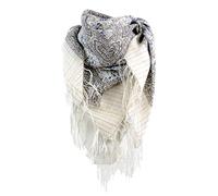 Asita Womens Sparkly Lurex Thread Paisley Tassels Square Scarf