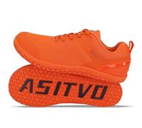 ASITVO Wide Barefoot Shoes Men Gym Zero Drop Sole Minimalist Cross Trainer Width Toe Box Sneakers Grounding Knit No-Sew Upper TPU Toe and Heel Colorful, Fluorescent Orange, 15 Wide