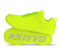 ASITVO Wide Barefoot Shoes Men Gym Zero Drop Sole Minimalist Cross Trainer Width Toe Box Sneakers Grounding Knit No-Sew Upper TPU Toe and Heel Colorful, Fluorescent Green, 15 Wide