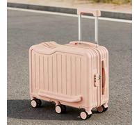 Asiwnshw Carry on Luggage, Hardshell Carry On Suitcase with Retractable Cup Holder, Ride-On Kids' Suitcase with 6 Spinner Wheels for Travel Study Tours(Pink,24in)