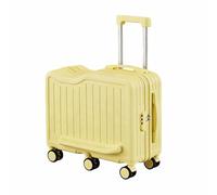 Asiwnshw Carry On Suitcase Luggage, Hardshell Carry On Suitcase with Hidden Cup Holder, 6-Spinner Wheels, Cute Lightweight Tow-Along Luggage W Password Lock for Travel Study Tours(Yellow,24in)