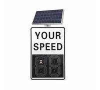 Asiwnshw Solar Powered LED Radar Feedback Sign, Road Safety Speed Limit Detector, LED Speed Limit Display, Traffic Driver Feedback Signs for Highways, Rural Streets(White,60 * 90cm)