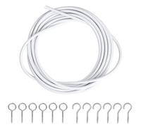 ASIWUJING Curtain Wire 10 Metres Net Curtain Wire Cord Cable with 30pcs Eye Bolts,30pcs Screw-in Hooks for Net Curtain Rod