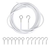 ASIWUJING Curtain Wire 6 Metres Net Curtain Wire Cord Cable with 20 Hooks and 20 Eyes