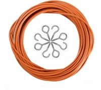 ASIWUJING Net Curtain Wire and Hooks Set, 10M Net Curtain Wire with 30pcs Eye Bolts and 30pcs Screw-in Hooks for Net Curtain Rod(orange)…