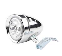 Asixx Bicycle Headlight, 6 LED Mountain Bike Headlight Vintage Front Light ABS and Metal with Bracket for Night Driving (Silver)