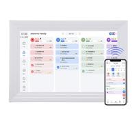 Asixxsix 10.1" Digital Calendar Planner & Chore Chart, Touchscreen Interactive Display Smart Family Planner, Wall and Desk Mountable, Great for Organizing Your 2026 Calendar (White)