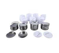Asixxsix 100 Sets Pin Button Parts, 2.3in Button Supplies for Maker Machine 58mm, Round Badge Blank Pins with Plastic Back Cover, Metal Cover, Clear Film