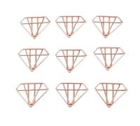 Asixxsix 100Pcs Diamond Shaped Paper Clips, Stainless Steel Cute Mini Paperclips with Transparent Box, Rose Gold Decorative Paper Clip Bookmarks for Office School Planner Notebook
