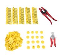 Asixxsix 100PCS Livestock Ear Tags, Plastic Animal Identification Tags with Applicator and Remover Pliers, Ear Earring Kit for Cattle Sheep Goat Pig Dog Farm Management