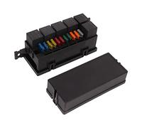 Asixxsix 12V Auto Waterproof Fuse Relay Box, Universal Waterproof 11 Slot 12V Fuse and Relay Box with 6 Relays Box ATC/ATO Fuse and Relay Block for 12V Automotive Vehicles, Car, Truck, Marine, Boat