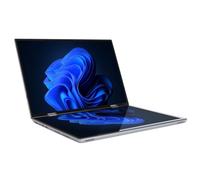 Asixxsix 14 Inch Dual Screen Laptop, 16GB DDR4 RAM 1TB SSD 2240x1440 HD Display 2 in 1 Touchscreen 360 Degree Flip Fold with Virtual Touch Keyboard for Business Gaming Productivity (UK Plug)