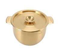 Asixxsix 2.8L Gold Stainless Steel Non-Stick Oil Filter Pot with Lid, Mesh Strainer, Non-Slip Tray
