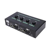 Asixxsix 2 Channel 48V Phantoms Power Supply, 4 Input Max 40db Dynamic Condenser Microphone Preamp Mic Booster with 3.5mm 6.35mm Audio Cable Universal for Music Recording Equipment