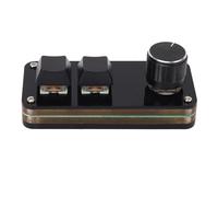 Asixxsix 2 Key 1 Knob Gaming Keyboard, Wired Blue Switch, Hot Swappable, Customizable Macro Programming, 2 Key Mechanical Keyboard with Knob for Office