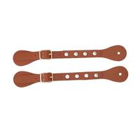 Asixxsix 2 Pcs Leather Spur Straps, Western Man Woman Adjustable Boot Straps with Rhinestone Decoration, Equestrian Accessories, Handmade Western Accessories (Brown)