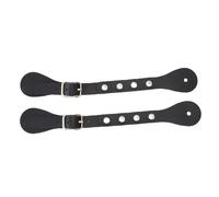Asixxsix 2 Pcs Leather Spur Straps, Western Man Woman Adjustable Boot Straps with Rhinestone Decoration, Equestrian Accessories, Handmade Western Accessories (Black)