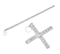 Asixxsix 2 Pcs Mini Folding Ruler, 19.7 Inch 50cm Portable Foldable ABS Plastic Ruler with Key Chain, Compact Design, Perfect for Lineman, Carpenter, Electrician, Engineer, Student (White)