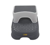Asixxsix 2 Step Stool for Kids, Three Dimensional Anti Slip Sturdy Two Step Stool, Quick Disassembly Double Up for Bathroom, Kitchen and Toilet Potty Training (Grey White)