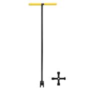 Asixxsix 24 Inch Water Meter Wrench, Heavy Duty Reinforced Steel T Handle Water Shut Off Tool with 4 Way Multifunctional Key for Curb Main Underground Stop Waste Valves