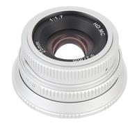 Asixxsix 25mm F1.7 Manual Camera Lens, Large Aperture Manual Focus Portrait Lens with Front Cap, for M4/3 Mount Mirrorless Cameras G1to G7 EM10 EPL1 EPL2 EPL3 (Silver)