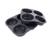 Asixxsix 2PCS Hamburger Bun Pan, Non Stick Silicone Hamburger Bun Baking Pan 4 Cavity Module, Baking Module for Making, Little Cakes Or Bread, Easy to