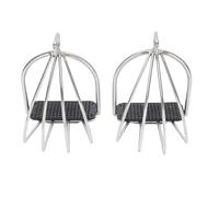 Asixxsix 2PCS Horse Riding English Safety Stirrups, Stainless Steel Safe Cage Stirrup with Non Slip Pad, Horse Riding Stirrups Equestrian Accessories, 4.8 X 5.3 X 4.5inch