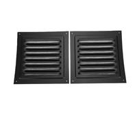 Asixxsix 2Pcs Metal Vent Cover, 45° Angled Louver Vent Grille Cover with Built in Mesh Screen Filter, 7.87x7.87inch Aluminum Alloy Attic Vents Soffit Vents for Bathroom Kitchen (Black)