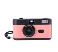 Asixxsix 35mm Film Camera, 28mm F/8 Lens 1/120S Shutter Speed Retro Camera with Flash And 27 Color Films, Reusable Long Lasting for Various Scenes And Manual Flash Focus Shutter (Black Roseate)
