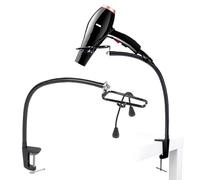 Asixxsix 360 Degree Rotation Dog Hair Dryer Stand Hands- Grooming Holders with Clip, Stainless Steel Pet Grooming Table Hair Dryer Holder, Adjustable Third Arm for Table