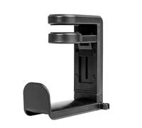 Asixxsix 360 Degree Rotation Headphone Stand, Clamp on Headphone Holder, Under Desk Hook, PC Gaming Headset Holder, Adjustable Headset Hanger (Black)