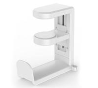 Asixxsix 360 Degree Rotation Headphone Stand, Clamp on Headphone Holder, Under Desk Hook, PC Gaming Headset Holder, Adjustable Headset Hanger (White)