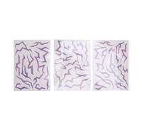 Asixxsix 3PCS Temporary Tattoos, Movie Anime Cosplay Stickers, Water Proof, Easy Application and Removal, Fluorescent Gradient Purple Temporary Body Stickers for Party Makeup Dance