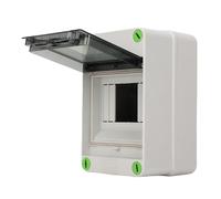 Asixxsix 4 Way Power Distribution Box, Green Screw DIN Rail MCB IP66 Water Proof Distribution Protection Box for Indoor and Outdoor Use, Easy Installation