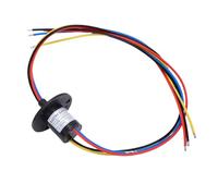 Asixxsix 4 Wires 15A 250RPM Electrical Slip Ring Collector Ring Rotary Electrical Contact Joint Rotary Connector Commutator, 22mm Diameter Slip Rotating Connector