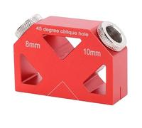 Asixxsix 45 Degree Drill Positioner, Aluminum Alloy Dowel Drill Guide Joiner 45Degree Inclined Hole Locator Pocket Hole Screw Jig Positioner for Woodworking Tool Drilling Locator