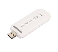 Asixxsix 4G LTE USB Portable WiFi Router, Plug and Play SIM Card Slot 150Mbps High Speed Supports Up to 10 Devices Safe for Europe Asia South Asia Africa the Middle (White)