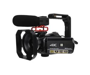 Asixxsix 4K Video Camera Camcorder, 30MP 3inch Rotation Touch Screen WiFi IR Night Vision Vlogging Camera Anti Shake 32X Zoom Camera Recorder with Mic, Stabilizer, Lens Hood, Remote