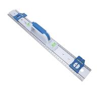 Asixxsix 50CM Ruler with Handle, Easy Read Bubble Level Crisp Markings Aluminum Cutting Ruler Anti Slip Handle Straight Edge for Architects Students Engineers Designers