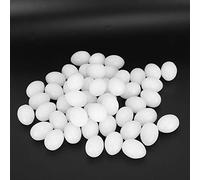 Asixxsix 50PCS Lifelike Simulation Fake Eggs, Ideal for Inducing Hatching, Suitable for Owners, Sturdy Plastic Material (solid fake egg)