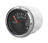Asixxsix 52MM Voltage Meter, DC9 to 32V Pointer Voltage Gauge with Colorful Backlight, Boat Voltmeter for RVs Yachts Fishing Boats Ships Vehicle Automotive (Black Plate Silver Cover)