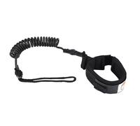 Asixxsix 5ft Coiled Surfboard Leg Leash Durable PU Cord Ankle Cuff Adjustable Lightweight Black/Yellow/Blue Experience Ultimate Protection on Stand Up Paddleboard/Surfboard for Men and Women (Black)