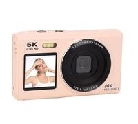 Asixxsix 5K 80MP Digital Camera, Professional Double Lens Vlogging Camera with 2.8 Inch UHD Screen and 18X Zoom, for Beginner Photographers Teens Live Streaming (Roseate)