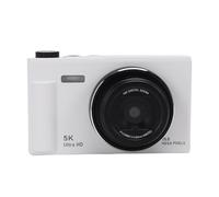 Asixxsix 5K Digital Camera, 75MP 18X Zoom Autofocus Vlog Camera with 2.8 Inch 180° Flip Screen, Portable Travel Camera for Travel Photography, Beginners (White)