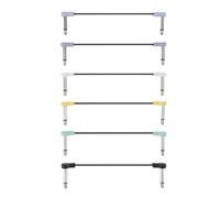 Asixxsix 6 Pack Guitar Patch Cables, 16cm 6.35mm Right Angle Nylon Braided Pedal Board Cables with Gold Plated Connectors for Sound Devices Guitar Pedals Amplifiers Mixers