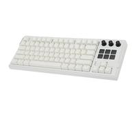Asixxsix 75% Mechanical Gaming Keyboard, 78 Keys Compact USB Wired RGB Backlit Hot Swap Keyboard with 6 LCD Programmable Keys Red Switch 5.2ft Long Cable for Computer Laptop PC (White)