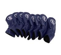Asixxsix 8Pcs Golf Iron Head Covers, Soft PU Golf Club Head Cover Wedge Iron Protective Headcover for Brassie, 48 50 52 54 56 58 60 62 Degree Mark (Dark Blue)