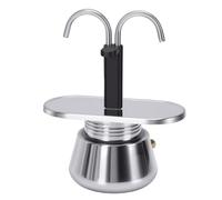 Asixxsix 90ml Stainless Steel Moka Pot | Double Spout Coffee Maker, 2 Cup Stovetop Espresso Maker, Italian Coffee Machine for Espresso, Cappuccino, Mocha